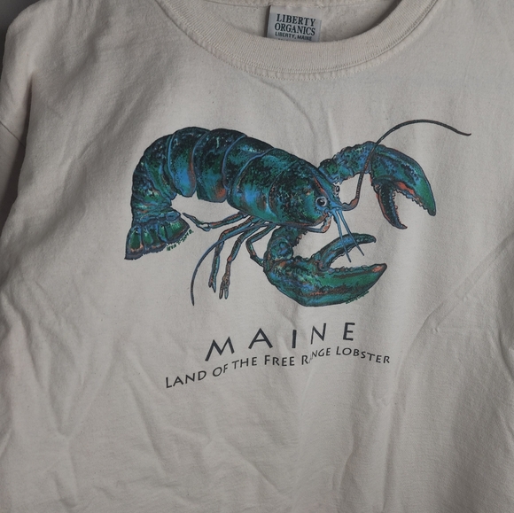 Liberty Organics Colorful Lobster T-shirt Made in USA large - Picture 2 of 9